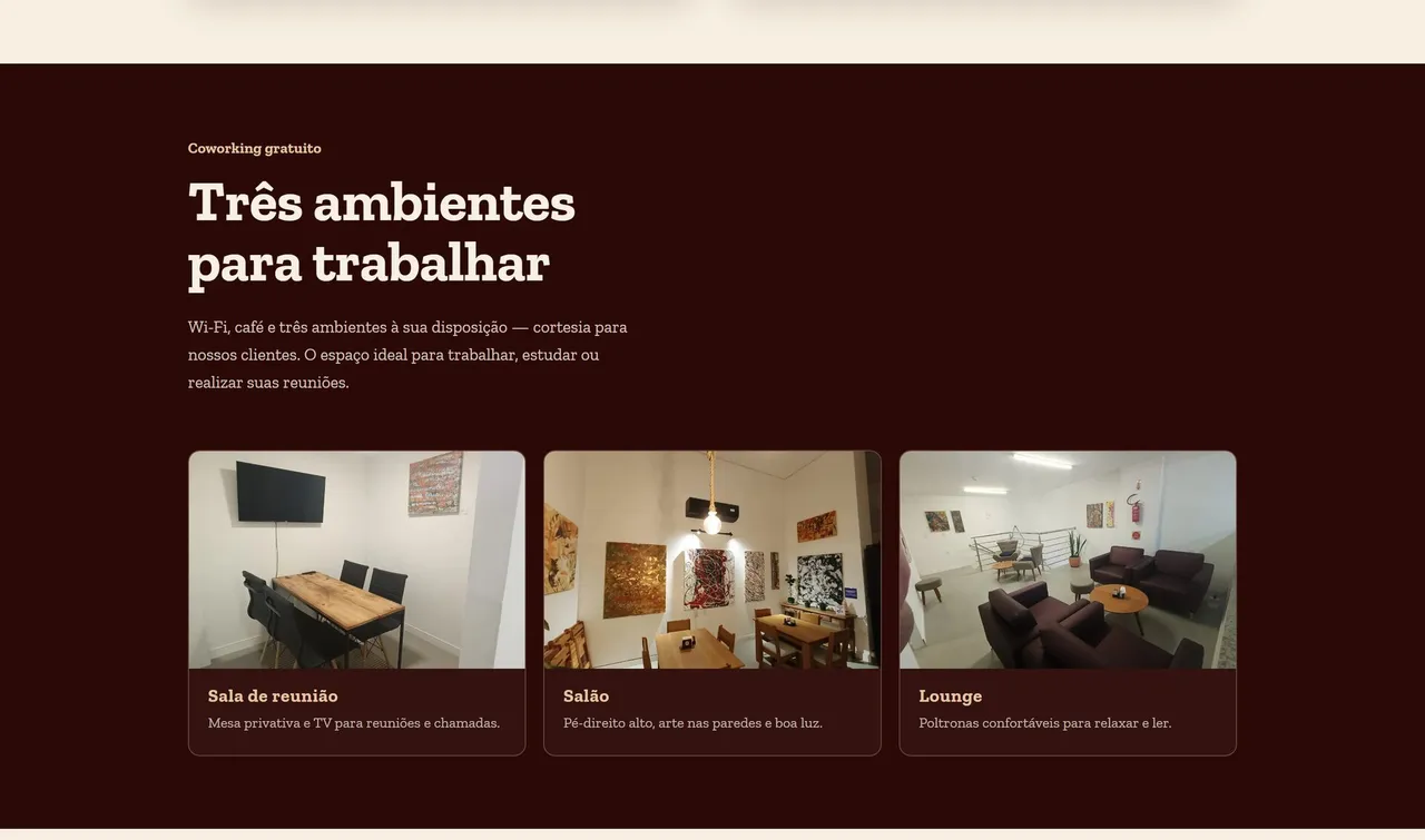 Mateo's Coffee — Coworking — los tres ambientes del local