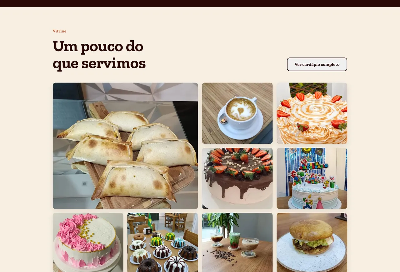 Mateo's Coffee — Vitrina — productos de la cafetería